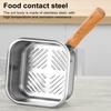 Маленькая фритюрница, пароварка, кухонная утварь, кухонный инструмент, деревянная ручка, переносная сковорода из нержавеющей стали для овощей, походов, пикников