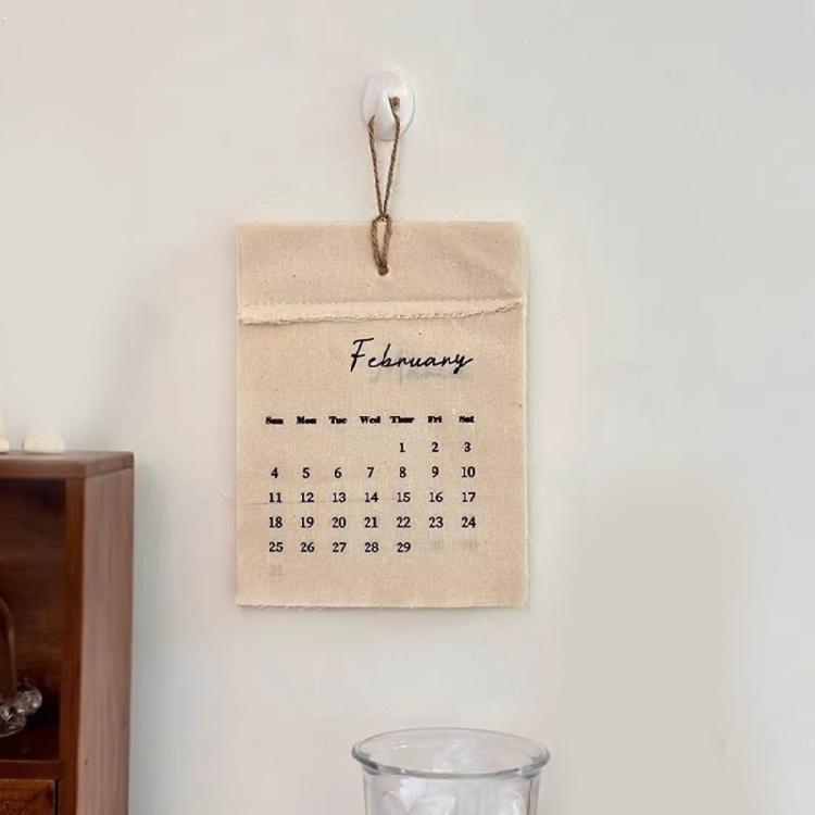 Monthly Hanging Wall Planner in Fabric with Clear Date Panel, Soft Calendar Display for Household Planning and Wall Style