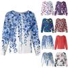 Женский кардиган с цветочным принтом, повседневный, с длинным рукавом, на пуговицах, защитная одежда