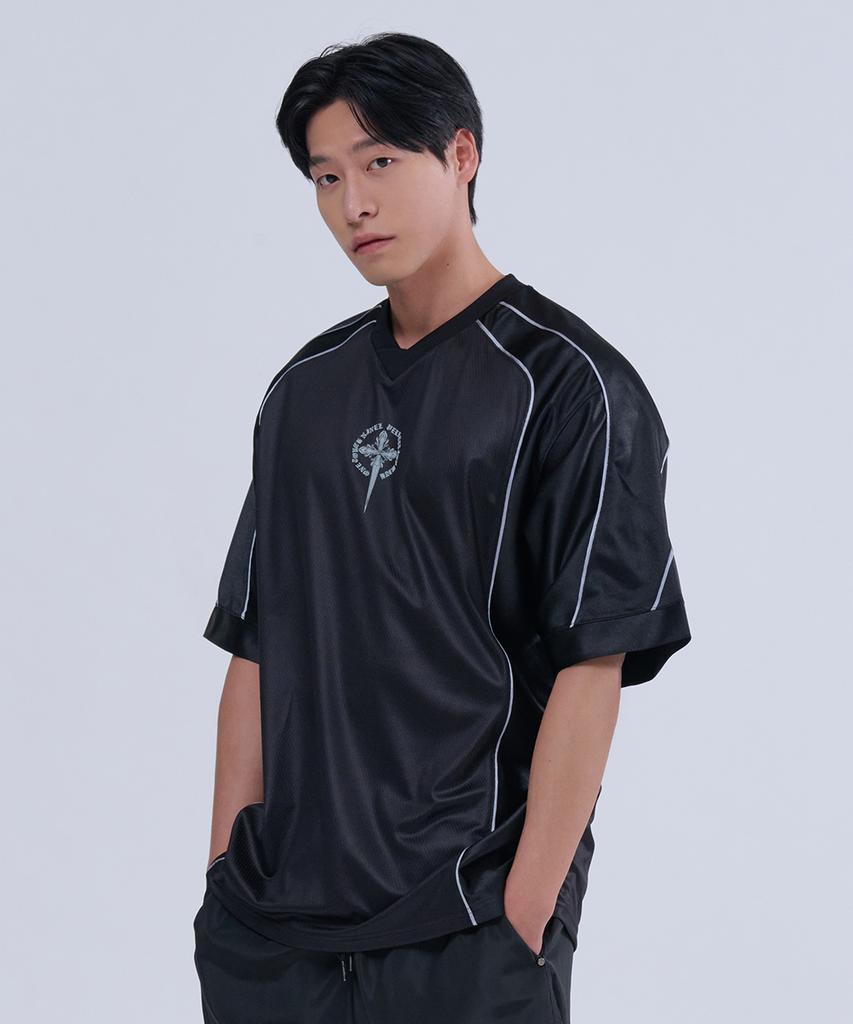 NINEZ 99 Applique Rugby Oversized T-Shirt (2 Colors)