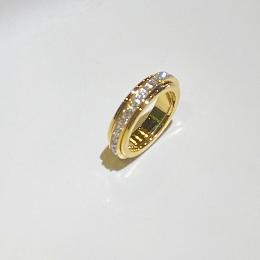 Elegant Full Drill Ring Minimalist Finger Jewelry Fashion Rotating Ring Party