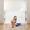 Retractable Baby Gate, Extends to 1450 mm Wide, 980 mm Tall, with Security Lock, Easy to Use, Walk Through Without Tripping, Mesh Dog Gate for Stairs,