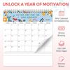 SKYDUE Small Desk Calendar 2025-2026 - 8" x 7", Sept 2025 to Dec 2026 with Sassy & Motivational Quotes, Thick Paper Standing Flip Desktop Calendar