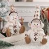 Christmas Decoration Christmas Short Leg Snowman Doll Warm Brown Knitted Doll Rudolf Decoration Dwarf Goblin Doll