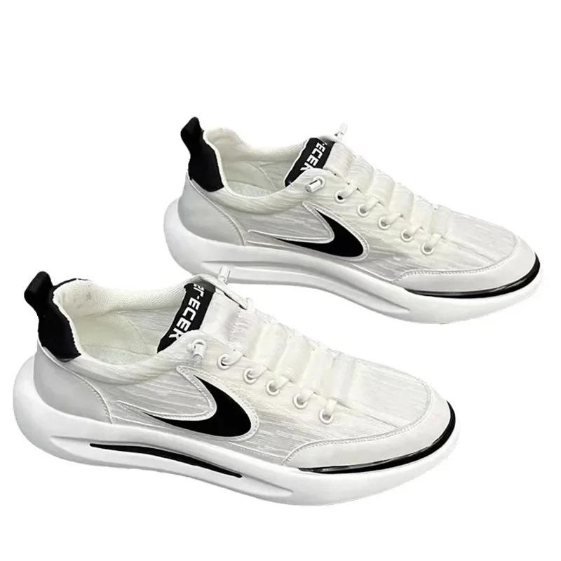 Модные новые мужские туфли, летние, дышащие, сетчатые, для спорта и отдыха, Форрест Гамп, бег, студенческие, универсальные, маленькие белые туфли