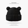 Women's Woolen Beanie with Ear Protection and Plush Lining - Ideal for Big Head Circumference, Small Face, Autumn/Winter