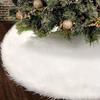 1pc 78cm 30.7inch White Snow Plush Christmas Tree Skirt Festive Christmas Tree Decor XmasTree Ornaments