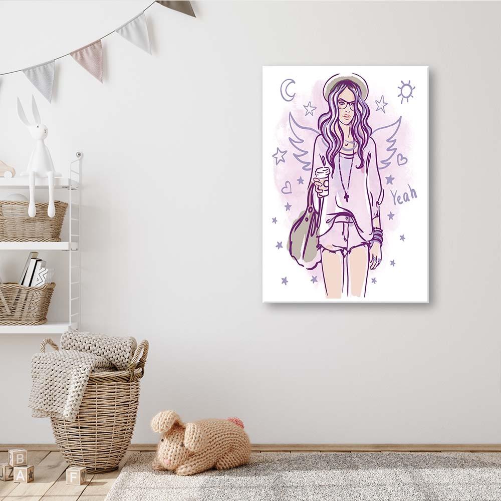 Canvas print, Hipster Girl pop art