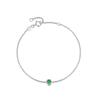 Platinum Bracelet for May Single Perfect for and Popular Gift Wrapping Included Women, Emerald, Birthstone, Stone, Pt950, Slim, Stackable,
