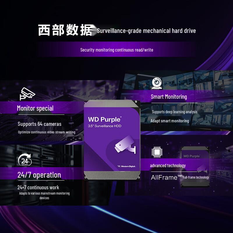 Western Digital WD Purple 4TB Surveillance Hard Drive