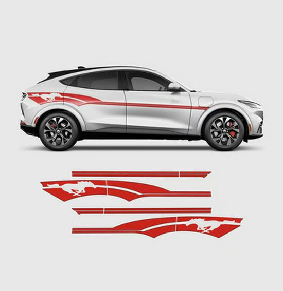 Compatible Ford Mustang Mach-E Full Car Wrap with Racing Decal