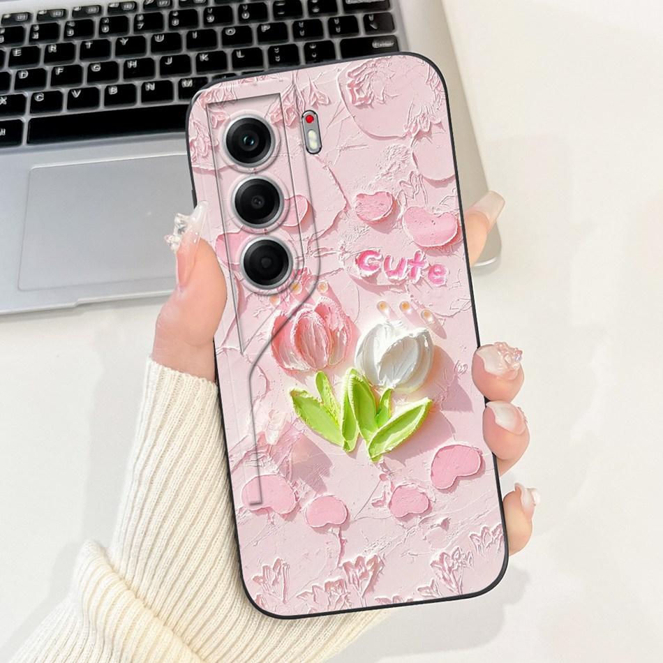 For Tecno Camon 40 Pro 4G Camon40 CM5 CM6 Cute Rabbit Cat Cartoon Phone Case For Camon 40 40Pro 4G Soft Silicone Cases Bumpers