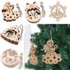 10 шт. подвесное украшение на елку, елочные украшения, полые резные деревянные подвески, домашний декор