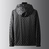 Mens Hooded Jacket - European Style Jacquard Coat Breathable Windproof Outerwear