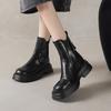 Мода НОВЫЕ Осенние Женские Ботинки Круглый Носок Массивный Каблук Обувь Спилок Обувь Женские Повседневные Ботильоны Челси на Платформе Повседневная Обувь Ботинки на Молнии