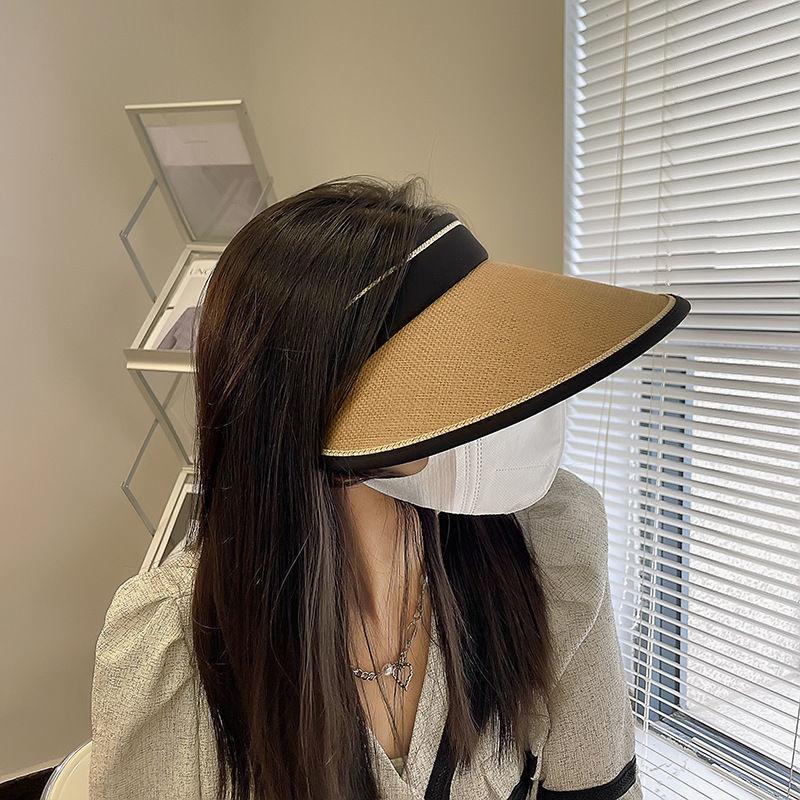 Elegant Brim Wide Sun Hat Women Featuring Foldable Design Outdoor Sunscreen Hat