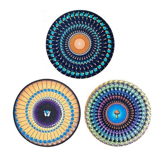 2/3 шт. Анимированный зоотропный слипмат 12 дюймов Оптическая иллюзия Мати для проигрывателя Анимированный виниловый слипмат с эффектом движения зоотропа Кинетическая визуальная пластинка