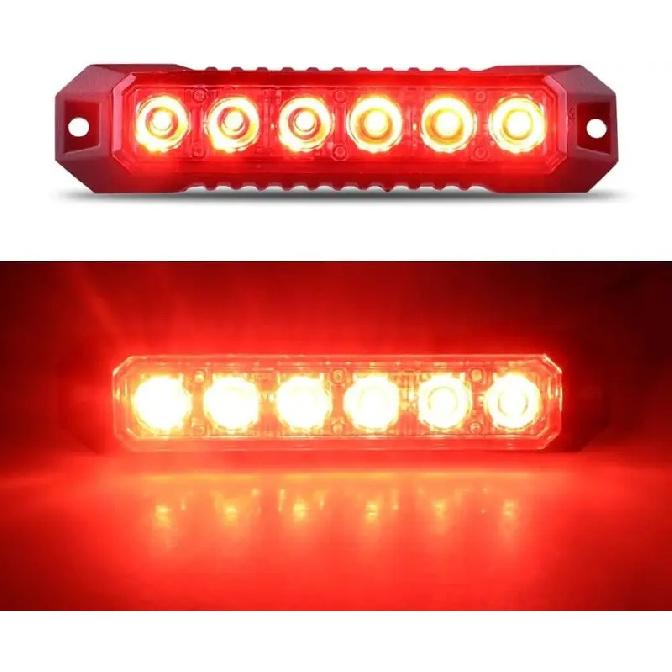 Surface Mount Strobe Mini Grille Light Flashing Lamps for Truck Car Vehicle LED Head Emergency Beacon Hazard 6Leds Warning Light