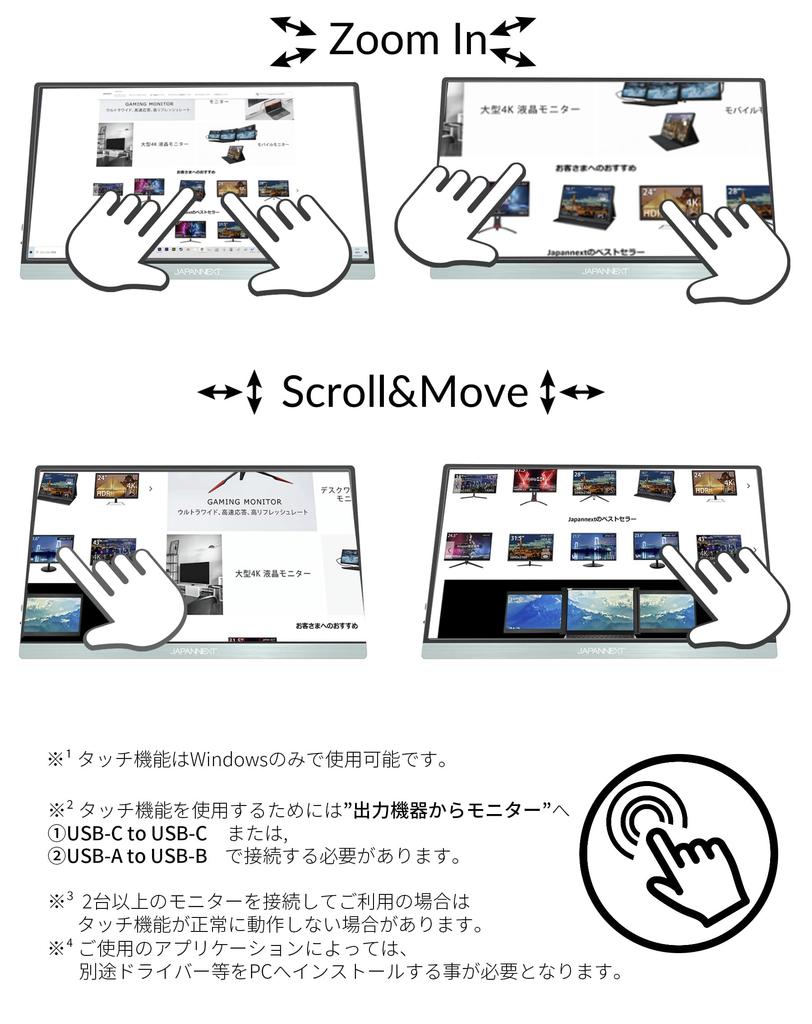 Refurbished JAPANNEXT Mobile Monitor with IPS Full HD 1920x1080 Smart Case 13.3-inch Panel, Resolution, (USB/Type C/Mac Compatible, Built-in Speakers,