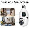 Новая камера E27 Wi-Fi с двумя объективами 1080P 2MP PTZ камера наблюдения Wi-Fi CCTV уличная IP-камера безопасности умный дом AI отслеживание