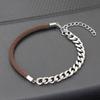 Simple Milanese Rope Braided Chain Splicing Titanium Steel Bracelet Men Women Unisex Style Couple Hand Jewelry Wristband