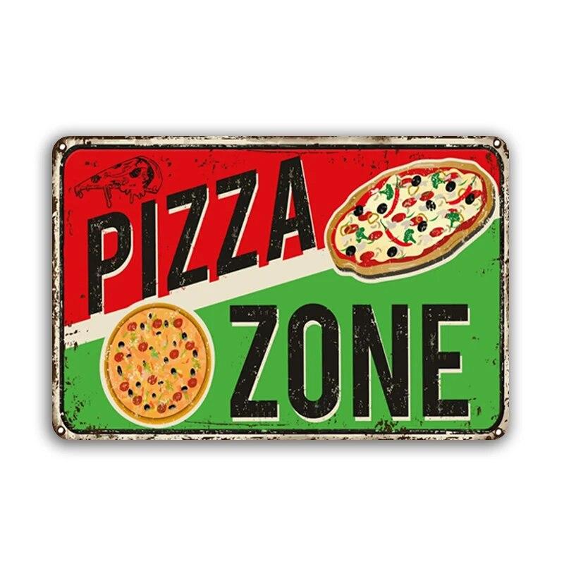 Hot Dogs Burgers Pizza Metal Signs Vintage Posters Kitchen Wall Decoration Tin Sign Bar Home Decor Metal Plaques Art Painting