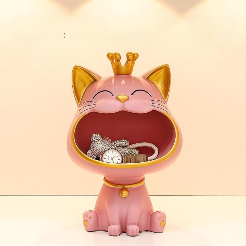 Key Storage Resin Fortune Cat Statue Resin Desktop Ornament Birthday Gift