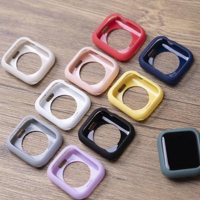 Мягкий силиконовый чехол для Apple Watch series 9, 8, 7, 45 мм, 41 мм/ультра 49 мм, защитная крышка, чехол iWatch SE 6, 5, 3, 44 мм, 40 мм, 42 мм, 38 мм