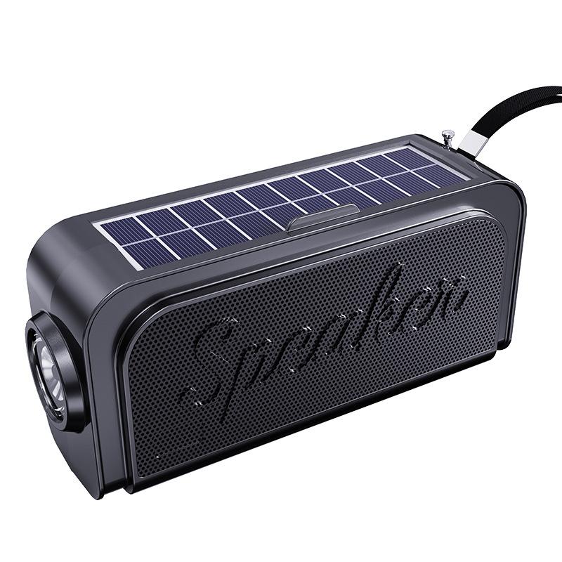 Portable FM Radio Solar Emergency Charging Radios Receiver Wireless Bluetooth Speaker with Flashlight Support TF Card U Disk