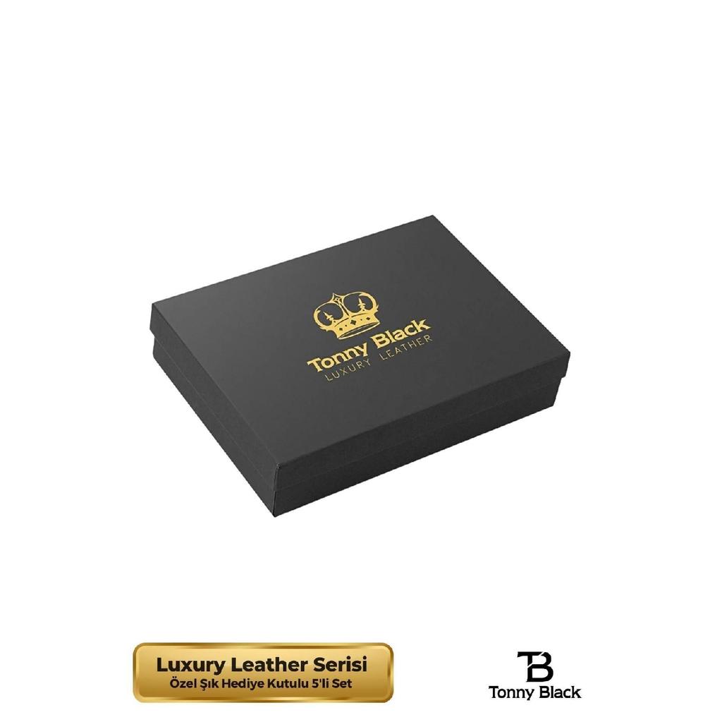 Оригинальный мужской подарочный набор из 5 предметов, роскошная серия, кожаный ремень, кошелек, держатель для карт, запонки, парфюмерный набор