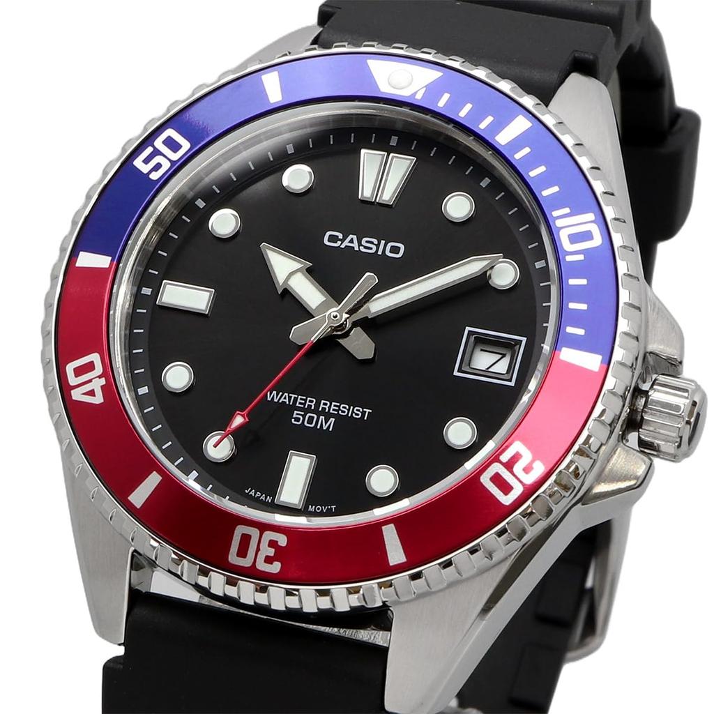 Casio Standard Analog Watch Boys Girls Blue X Red Bezel Urethane Band Overseas Model [Casio] MDV-10-1A2V Women's [Item]