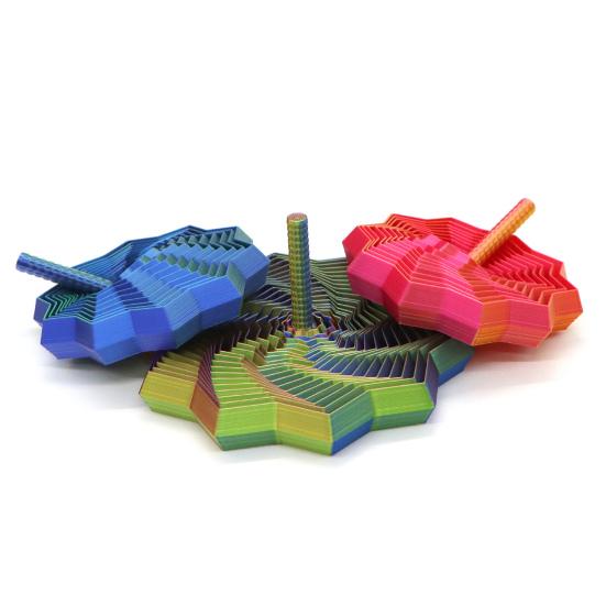 Расширяющаяся сенсорная фиджет-звезда, 3D-печатная фрактальная игрушка для снятия стресса, вращающийся спиральный дизайн, фиджет-игрушка с ручкой для снятия тревоги, улучшения концентрации