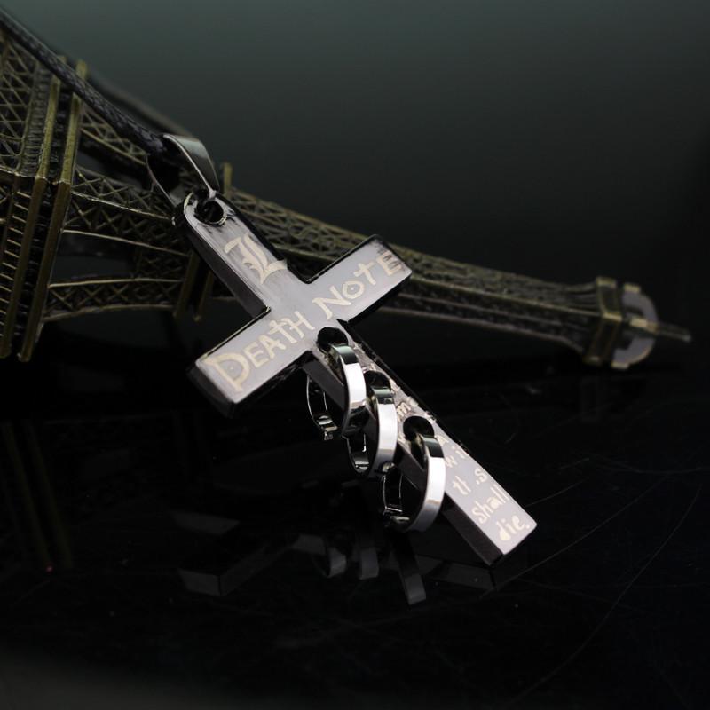 Anime Death Note Cross Pendant Necklace With Alloy Charm For Unisex Wear And Collectors