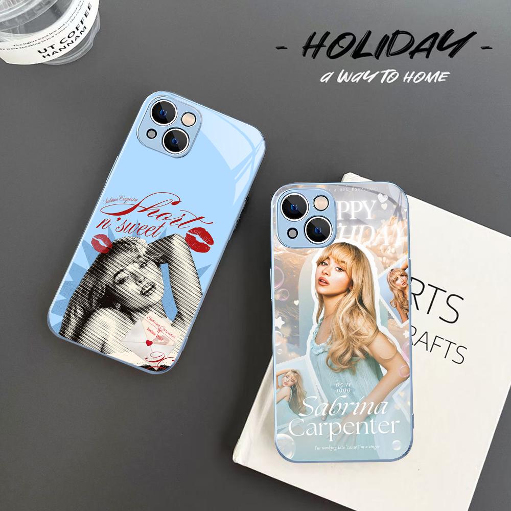 Singer S-Sabrina C-Carpenter Phone Case For IPhone 14 13 12 Mini 11 Pro XS Max X XR 14 Plus Tempered Glass Cover