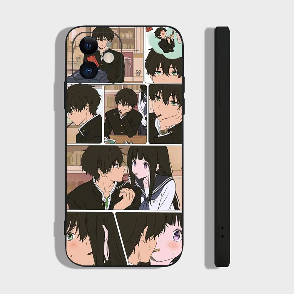 Чехол для телефона с аниме Hyouka для iPhone 17 Air 16 15 14 13 Pro Max 11 12 Черный силиконовый чехол