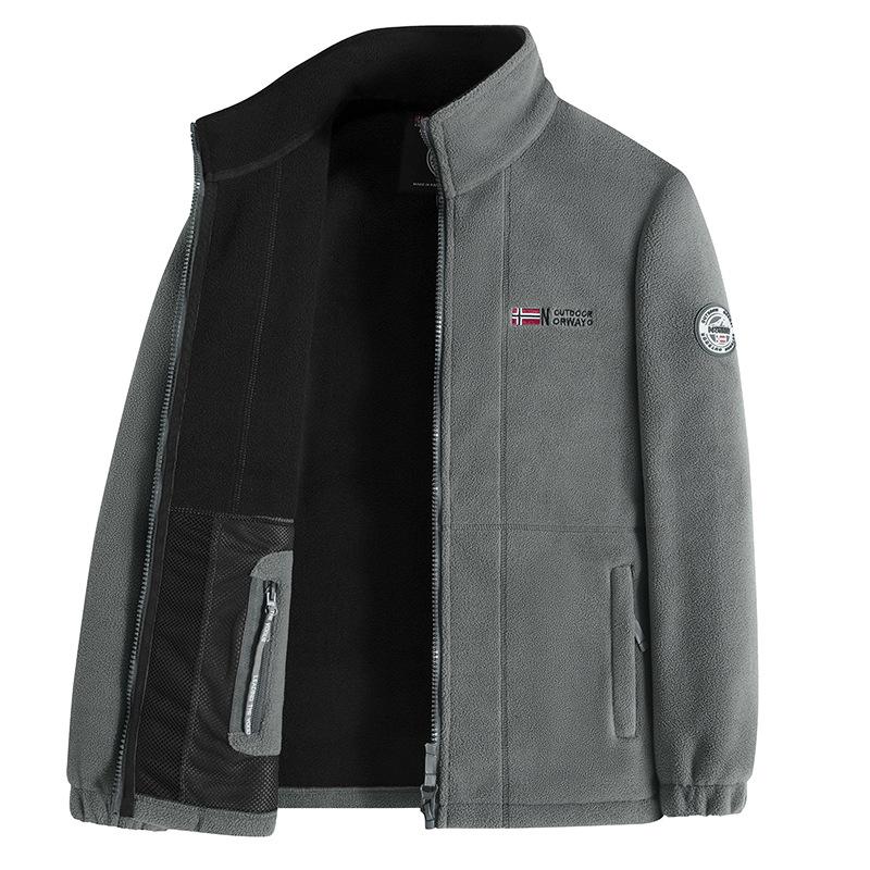 Высококачественная утолщенная норвежская зимняя куртка из флиса и хлопка с вышивкой и воротником-стойкой