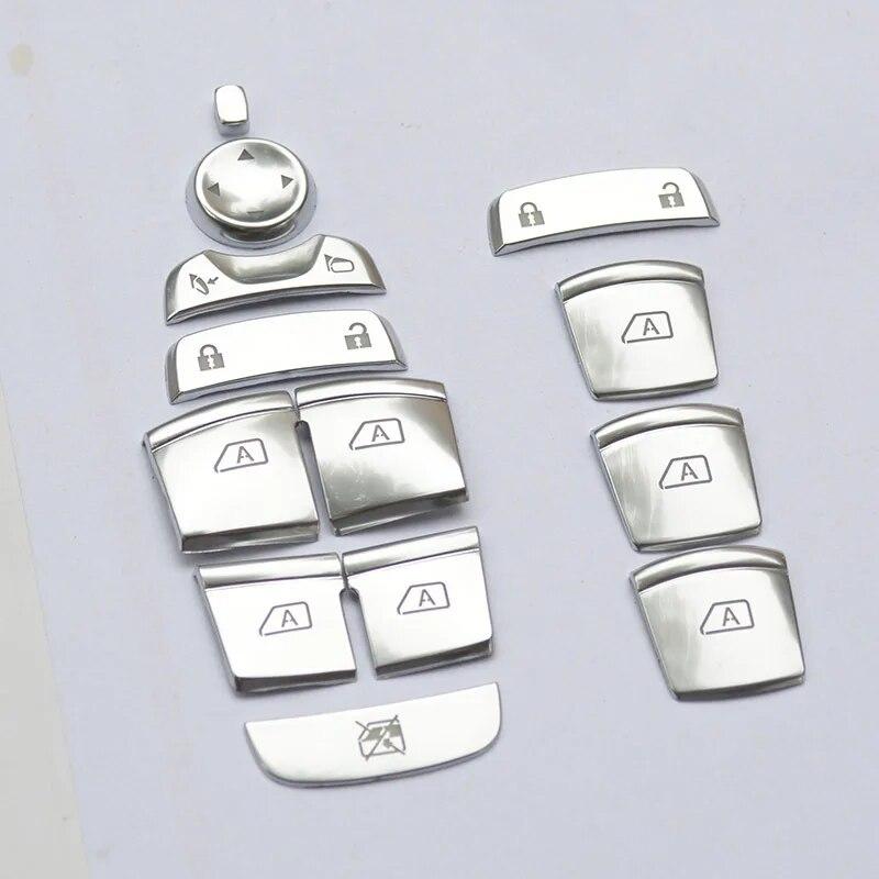 Door Window Glass Lift Button Knob Decorative Cover Sticker Trim For Infiniti Q50 Q50L Q70 QX50 QX60 Interior Accessories