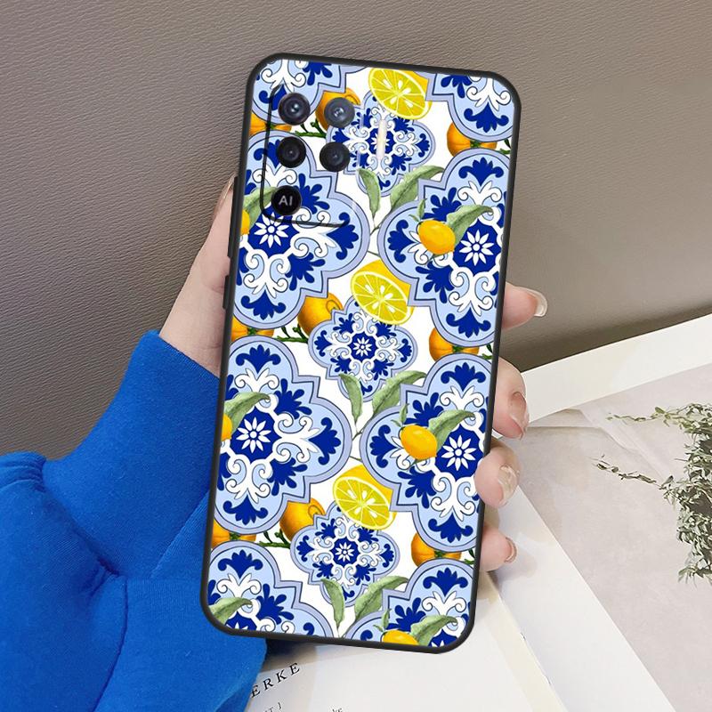 Средиземноморский лимонный чехол для Oppo A94 A74 A54 A80 A60 A40 A18 A38 A58 A78 A98 A96 A76 A16 A15 A17 A57 A77 A5 Pro