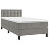3141521 vidaXL Divan Bed and Mattress Light Grey 90x200 Cm Velvet