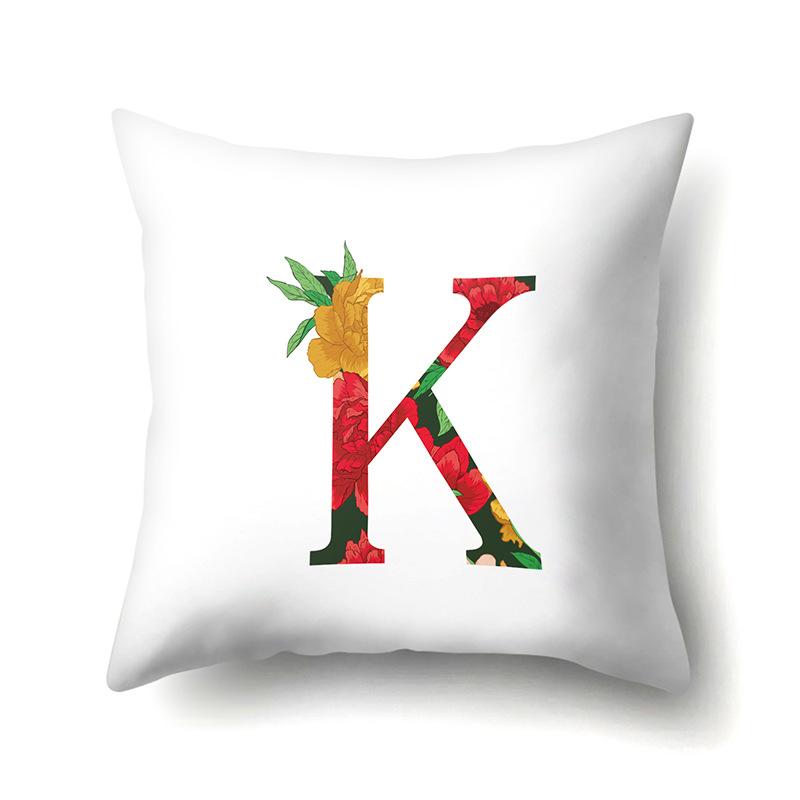 Полиэстеровая наволочка Акварельные цветы Принт для украшения автомобиля 26 английских букв Домашняя наволочка для подушки