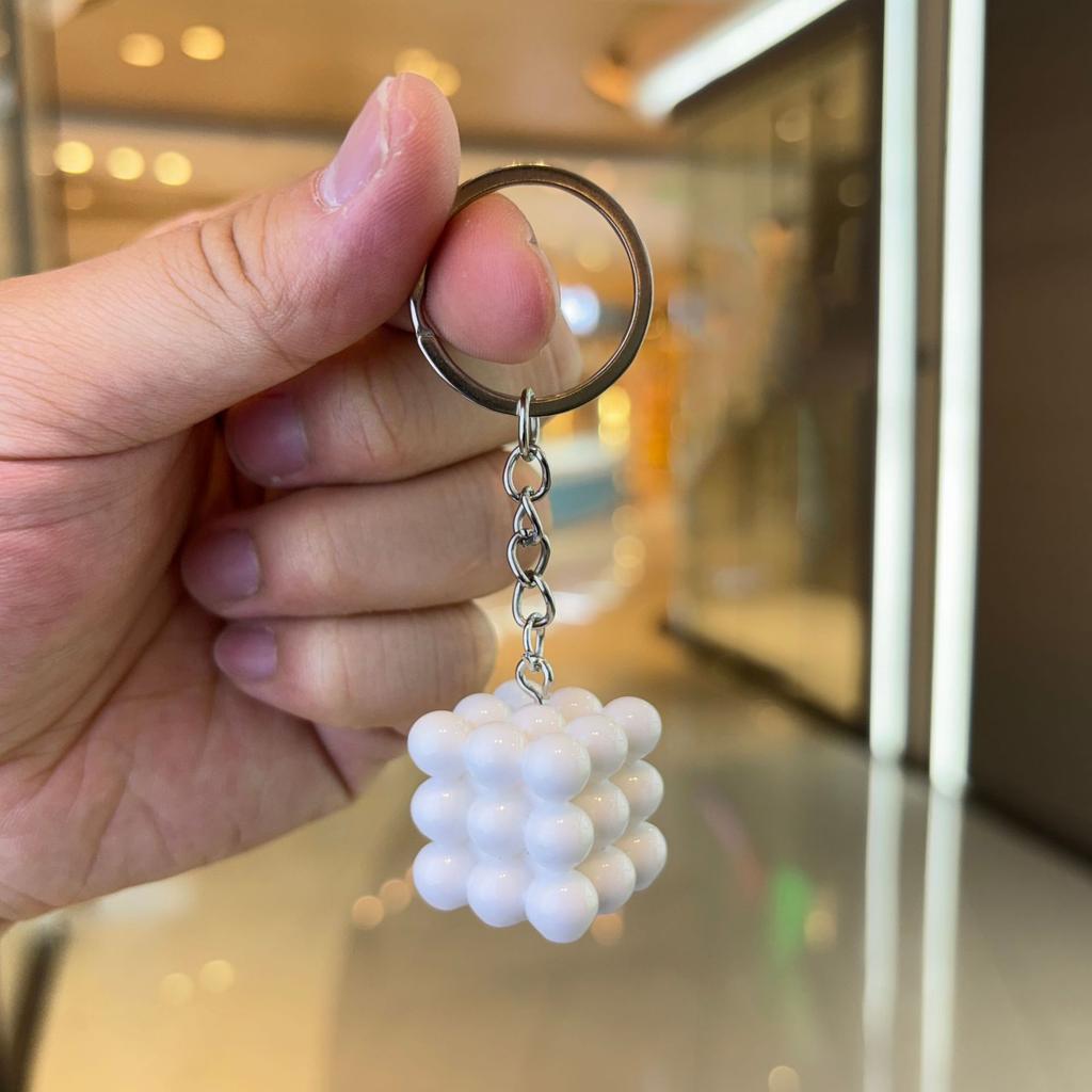 Simulation Square Candle Pendant Keychain Y2k Cartoon Bag Accessories For Women Couple Family Keychain Pendant