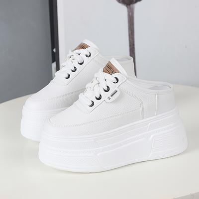 Мода 12 см Лакированная синтетическая кожа Платформа Танкетка Повседневные туфли-лодочки Массивный каблук Высокий бренд Летние шлепанцы Модные сандалии Обувь