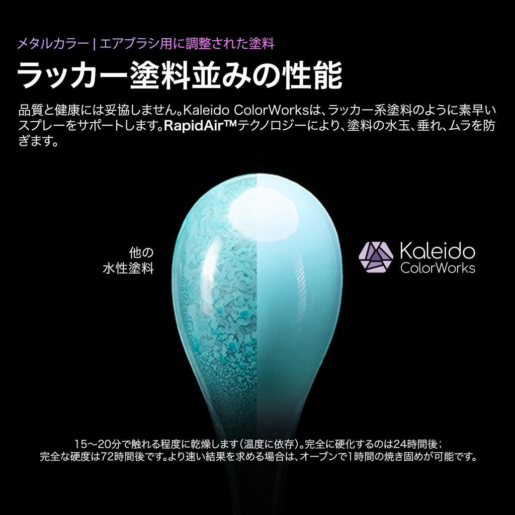 Gaahleri Kaleido Metal Set Acrylic Metallic Airbrush Paint Car and High Fast Includes Thinner and Cleaner 12-Color – Water-Based (for Gundam, Models,