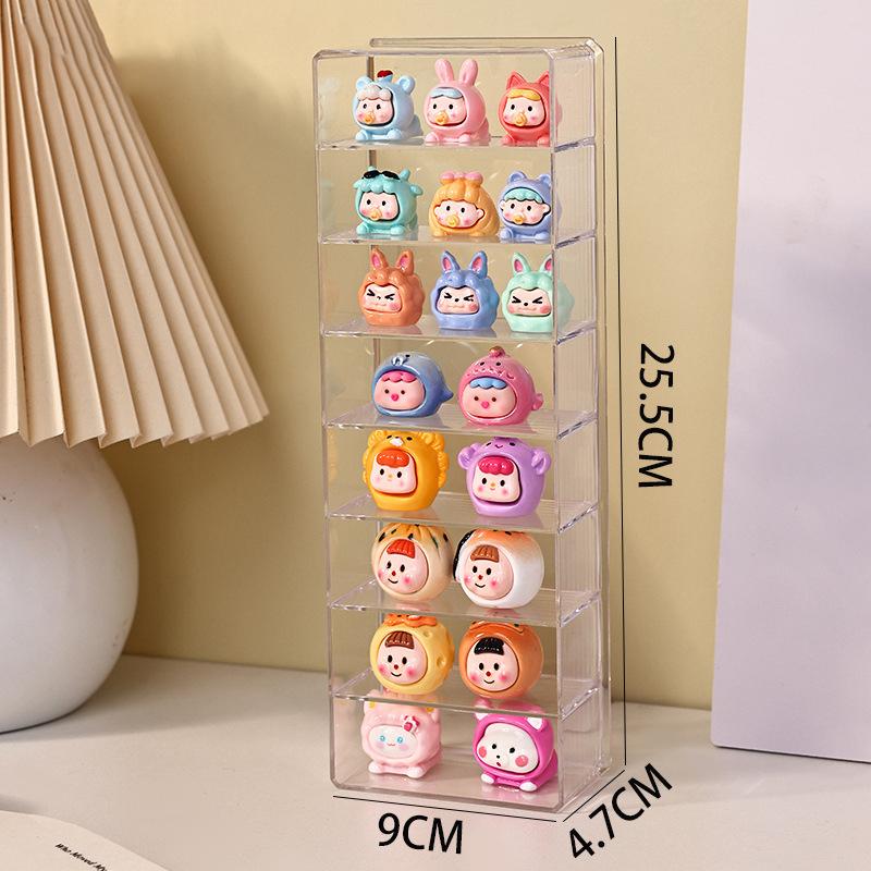 Глухая коробка, симпатичная коробка для хранения, многослойная прозрачная перегородка, портативная многофункциональная глухая сумка, способная фигурка, коробка для хранения