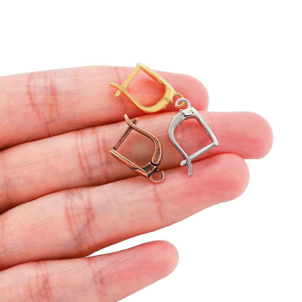 6-12 шт./лот, латунные французские серьги, крючки, зажимы, рычаг, задняя застежка с открытой петлей для изготовления ювелирных изделий своими руками, фурнитура, аксессуары