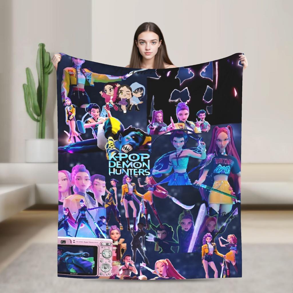 Kpop Демоны Охотницы Охотники Фланелевые Одеяла Руми Мира Джои Креативное Плед для Покрывала 125*100см Коврик Кусок Мягкий