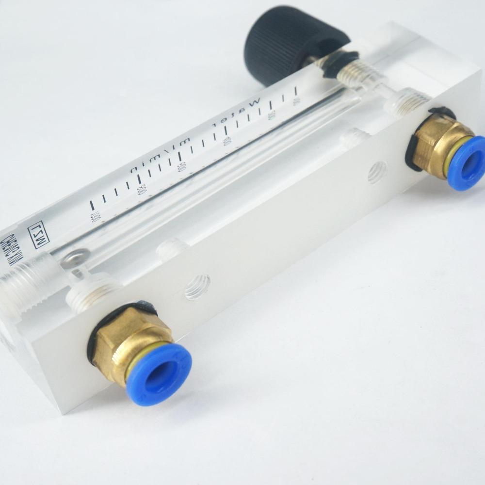 100-1000mL/min LZM-6T Acrylic Panel Water Liquid Flowmeter Rotameter With Control Valve Push In Fit 6mm Tube