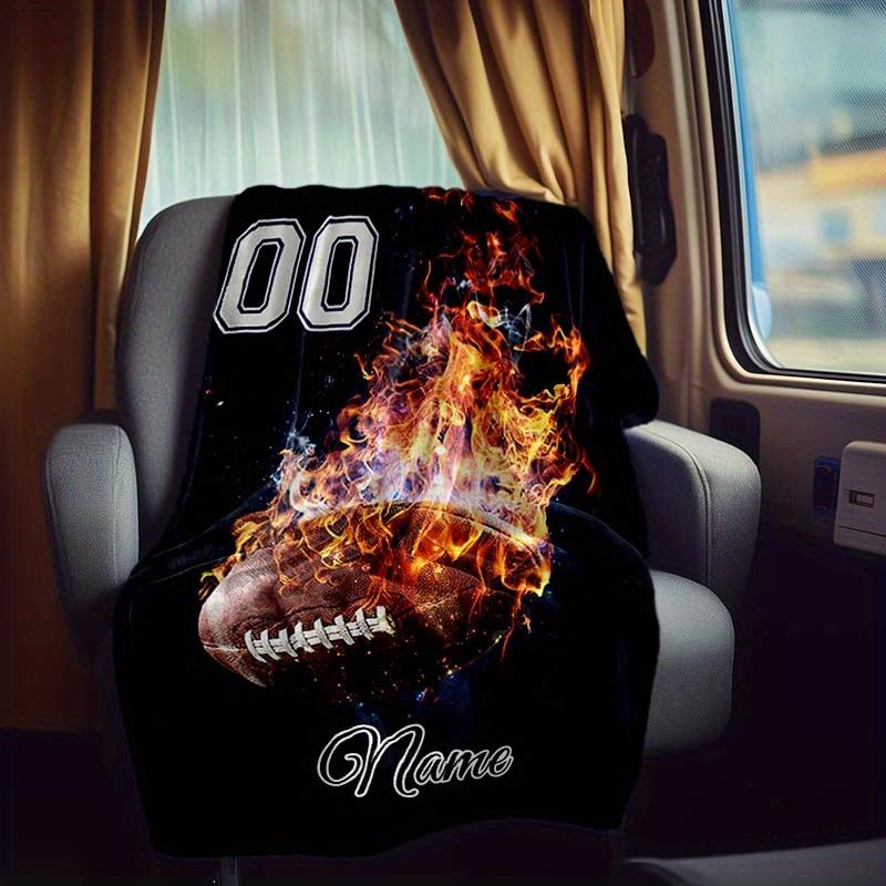 Flame Rugby Style Rv Customize Your Name Blanket Is Suitable For Rv Camping Traveling Rv Home Soft And Warm Rv Interior Blanket Suitable For Gifts To