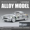 1/24 Mercedes Benz 300SL Latte Painting Modified Version Classic Car Alloy Diecast Model Vehicle Sound & Light Gift for Friend