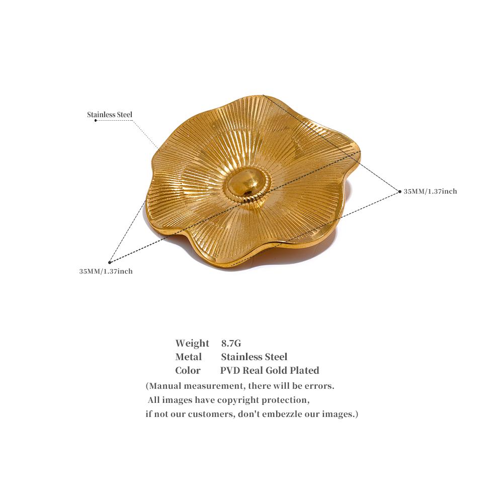 Eetit New Stainless Steel Metal Flower Brooches Statement Corsage Costume Accessories Jewelry Charm Bijoux for Women Wholesale